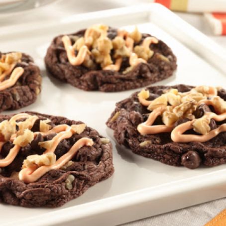Double Chocolate Walnut Orange Creme Cookies