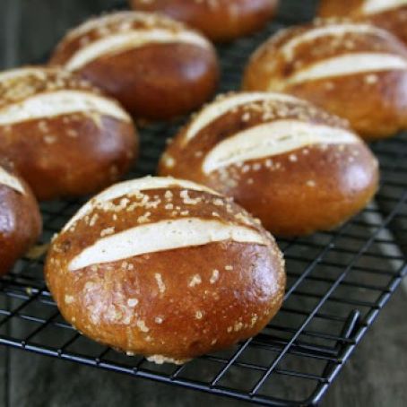 Salted Pretzel Rolls