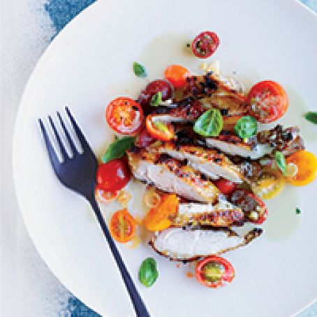Grilled Chicken with Asian Marinated Tomatoes