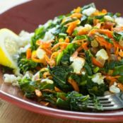 Greens with Carrots, Feta Cheese and Brown Rice