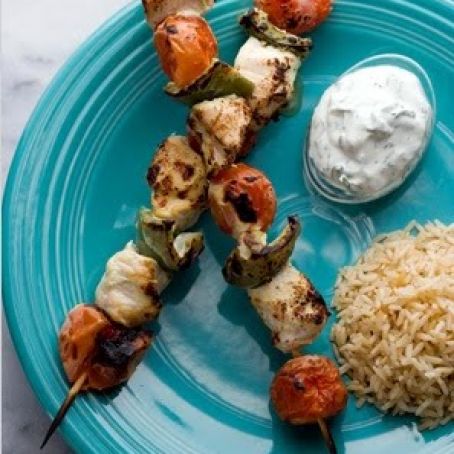 CHICKEN KEBABS w/YOGURT & MINT