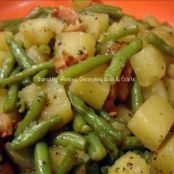 Crockpot Ham, Green Beans and Potatoes