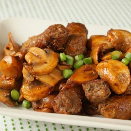 Sauteed Spicy Sausage and Mushrooms