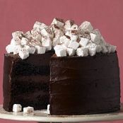 Hot Chocolate Layer Cake with Homemade Marshmallows