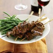 Quick Grilled Beef-Tenderloin Skewers with Red-Miso Glaze