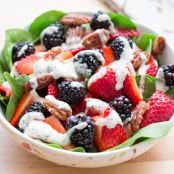 Summer Berry Pecan Salad with Creamy Poppyseed Dressing