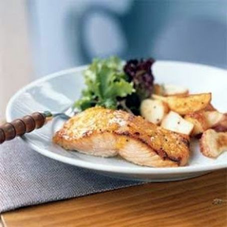 Broiled Salmon with Marmalade-Dijon Glaze