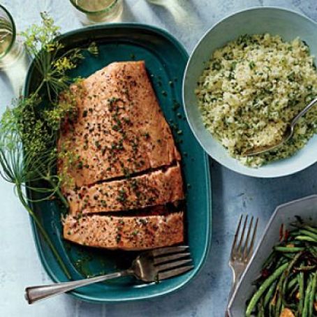 Roasted Salmon with Shallot Cream