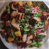 Tahini Chicken with Bok Choy and Mango Salad