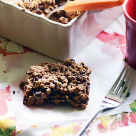 square - almond butter chocolate chip bars