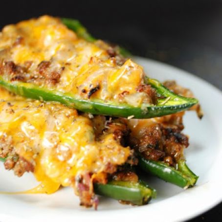 Queso - Beef Stuffed Poblano Peppers
