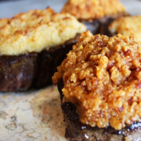 Bacon Cheddar Crusted Beef Tenderloin