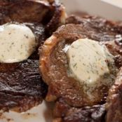 Rib Eye Steaks with Cowboy Butter (Pioneer Woman)