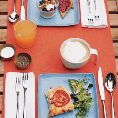 Ham, Swiss, and Tomato Strata