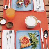 Ham, Swiss, and Tomato Strata