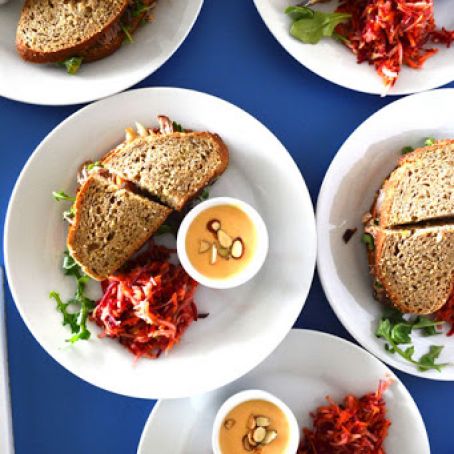 Peach-Braised Pulled Pork Sandwiches with Dijon-Peach Spread