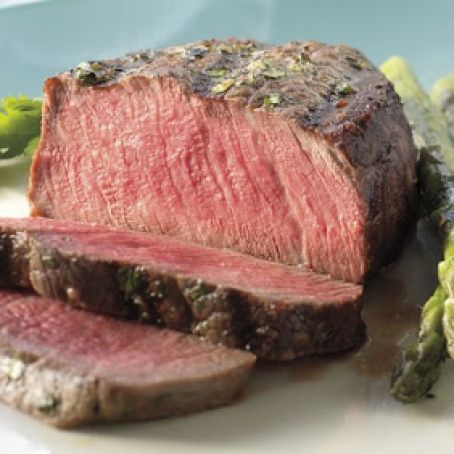 Lemon-Parsley Filet Mignon Steaks with AsparagusRecipe by Jamie Purviance