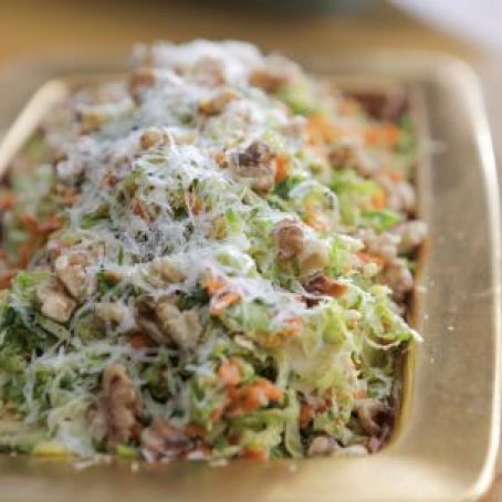 Brussels Sprouts Shaved with Walnuts and Pecorino