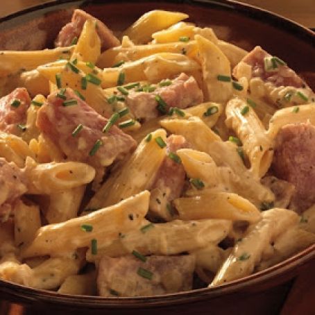 PENNE PASTA with SEARED TUNA (GRILLED) and LEMON CREAM SAUCE
