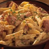 PENNE PASTA with SEARED TUNA (GRILLED) and LEMON CREAM SAUCE