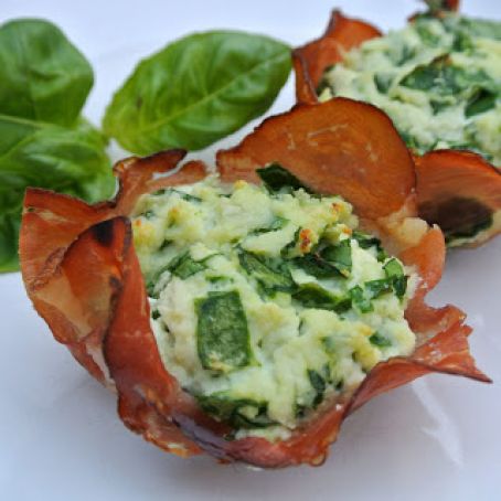 Spinach Ricotta Prosciutto Cups (Gluten Free)