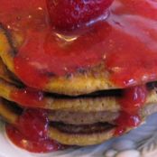 Pancakes w/pureed Strawberries