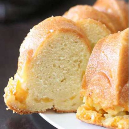 Peach Vanilla Bean Bundt Cake with Peach Soaking Syrup