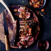 Tomahawk Steaks with Charred Tomato Charmoula