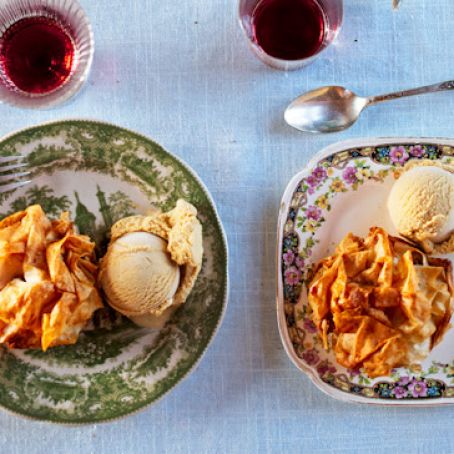 Apple Croustades with Brown Sugar-Bourbon Ice Cream