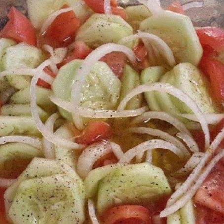 Cucumber, Onion, and Tomato Salad!