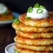 Cheesy Leftover Mashed Potato Pancakes