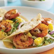 Beach-Shack Shrimp Tacos with Cucumber Salad
