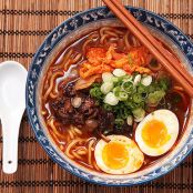 Homemade Shin Cup-Style Spicy Korean Ramyun Beef Noodle Soup