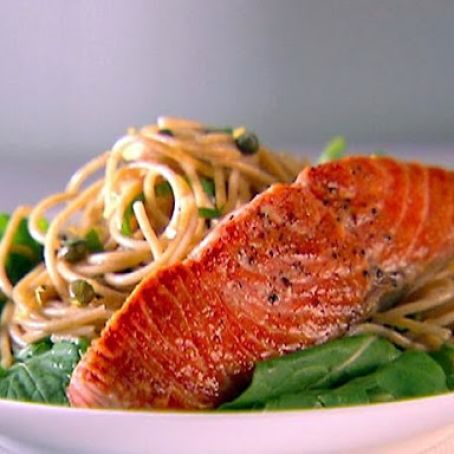 Whole-Wheat Spaghetti with Lemon, Basil, and Salmon