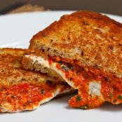 Grilled Goat Cheese and Roasted Red Pepper Pesto Sandwich