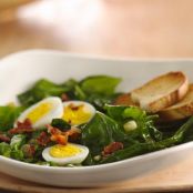 Spinach Bacon Salad with Hard Cooked Eggs