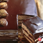 Dark Chocolate-Caramel Cake With Gold-Dusted Chestnuts