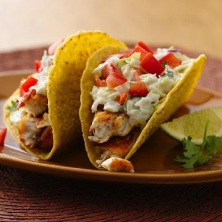 Spicy Fish Tacos with Fresh Lime Sauce
