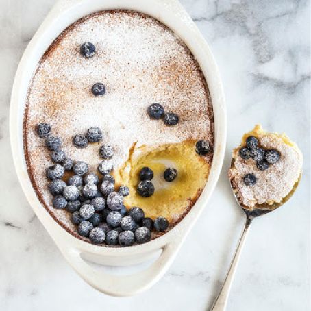 Meyer Lemon Pudding with Blueberries