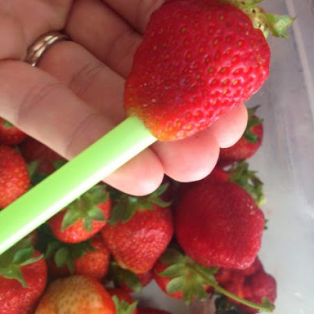 Hull Strawberries With a Straw