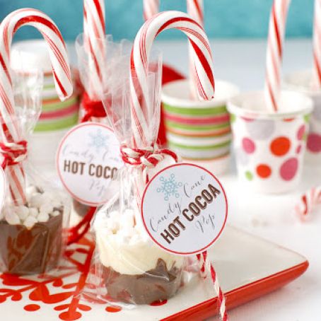 Candy Cane Hot Cocoa Pops