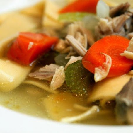 Chicken & Vegetable Soup with Fresh Herbs & Egg Noodles