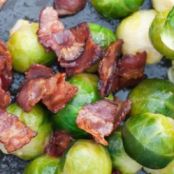 Roasted Brussels Sprouts with Shallots & Bacon