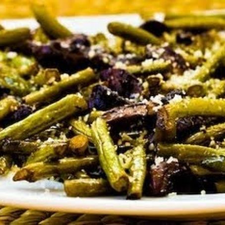 Roasted Green Beans with Mushrooms (V)