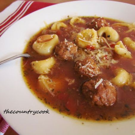 Crockpot Meatball and Tortellini Soup