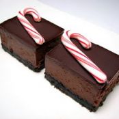 Chocolate Peppermint Cheesecake with Candy Cane Topping