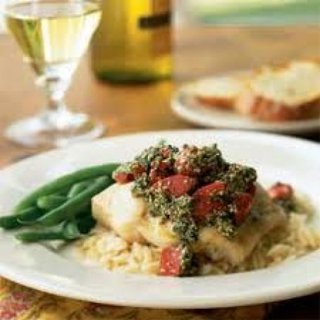 Flat Belly - Steamed Snapper w/Pesto