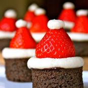 Santa Hat Strawberry Brownies