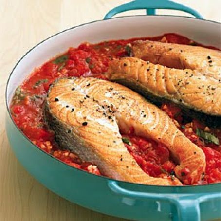 Pan Roasted Salmon and Tomatoes