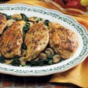 Grilled Chicken Over Spinach Recipe